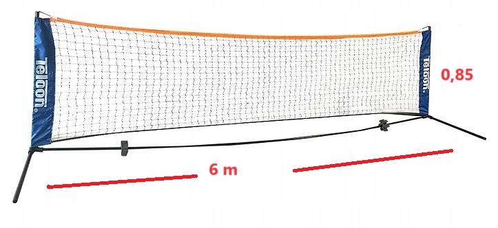 SIATKA TENISOWA TELOON NET6 0,85 / 6M PRZENOŚNA Kod producenta NET 6