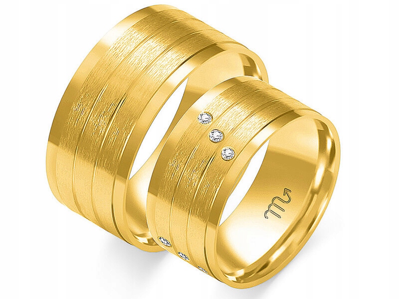 

Złote obrączki dla pary na ślub 14K 585 r 26 27 28