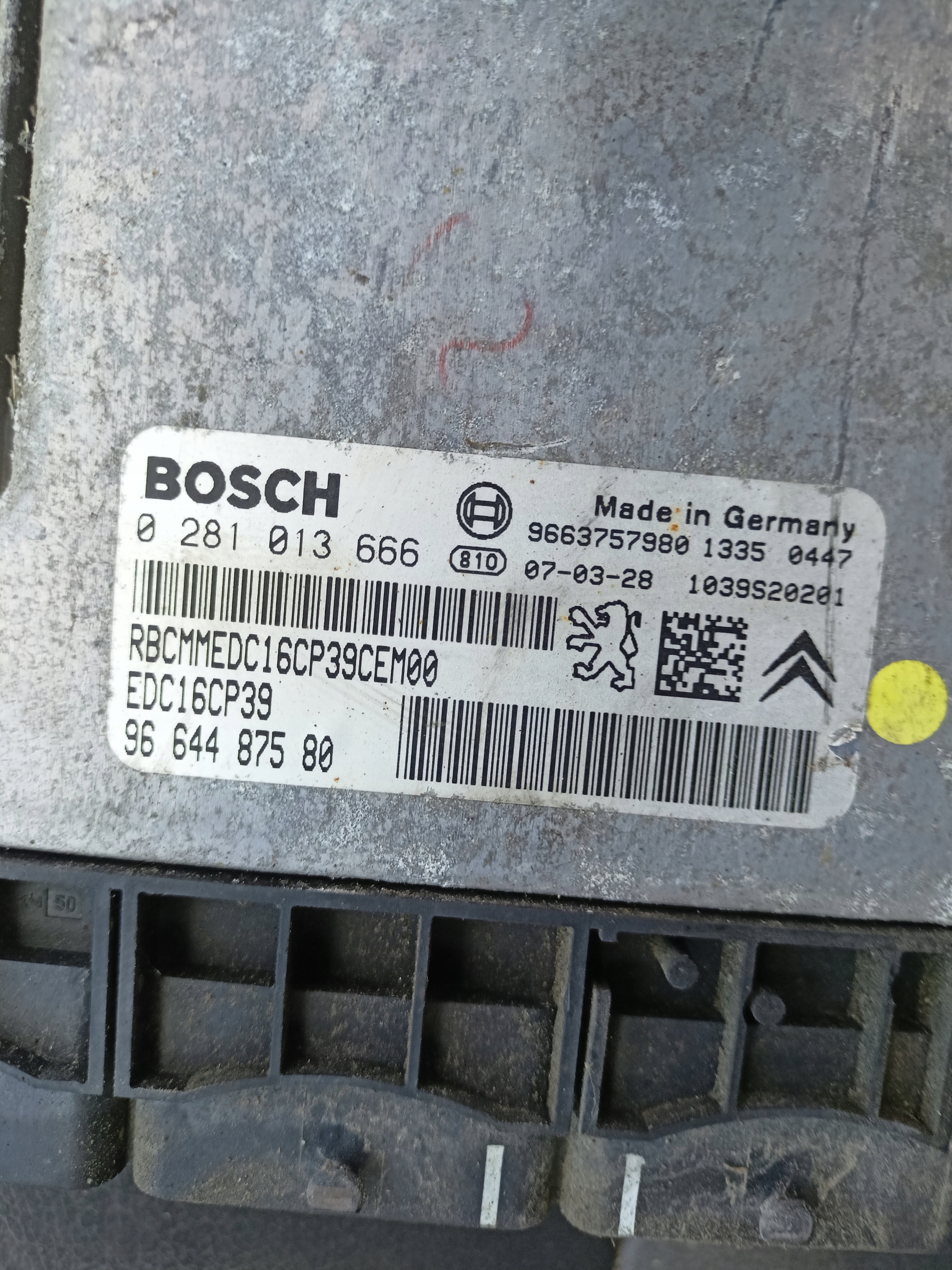 4007 C-CROSSER 2.2 HDI control unit computer 0281013666