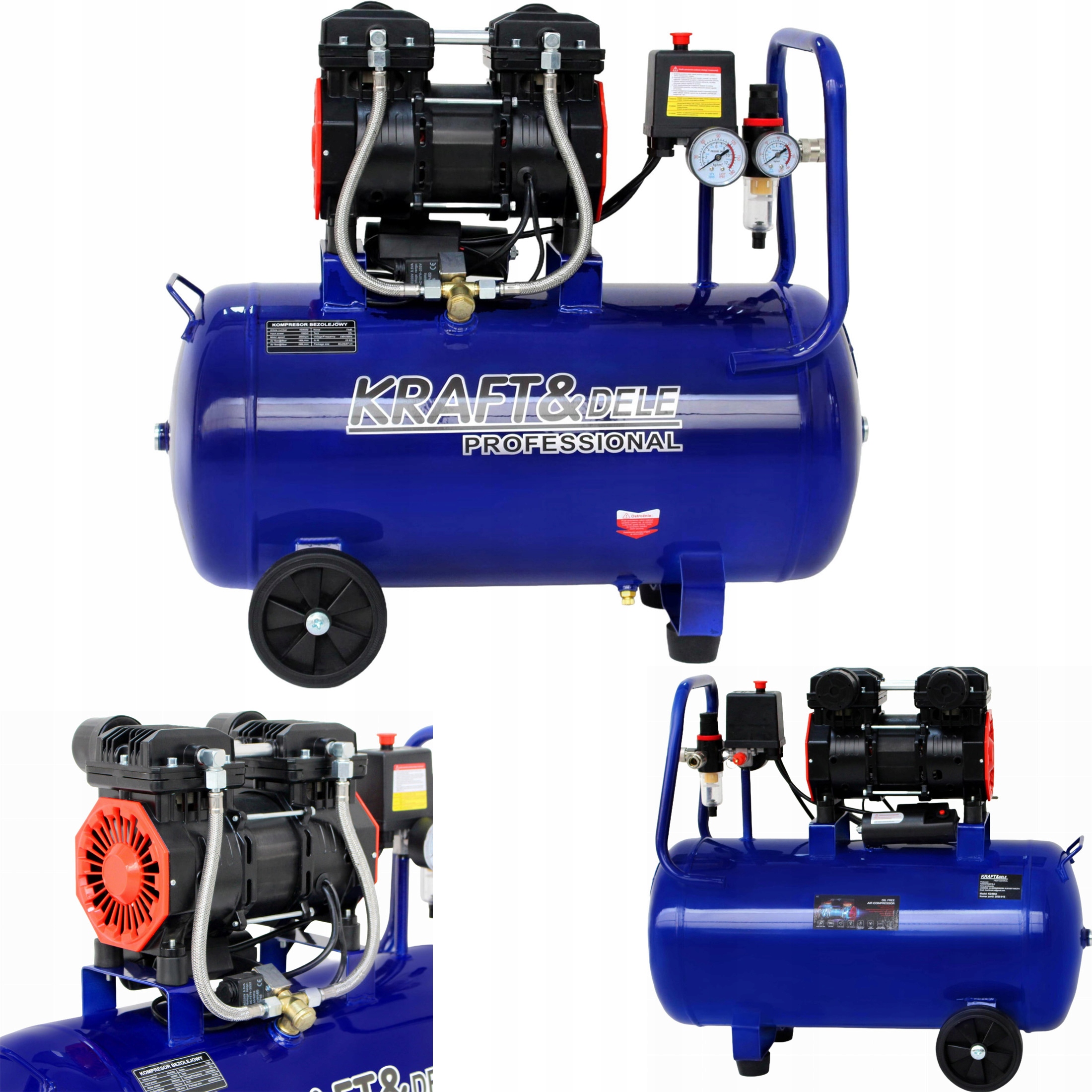 Bezolejový Kompresor Vzduchu 50 l 1500 W 290 l/min Redukcia