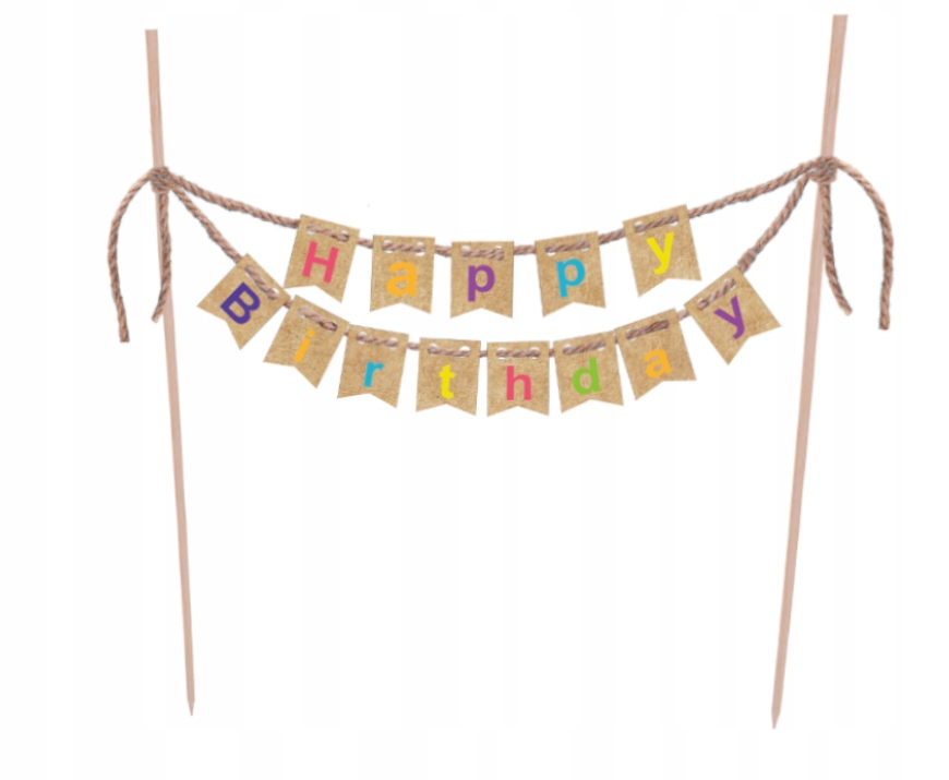 

Topper na tort Happy Birthday Kraft toper