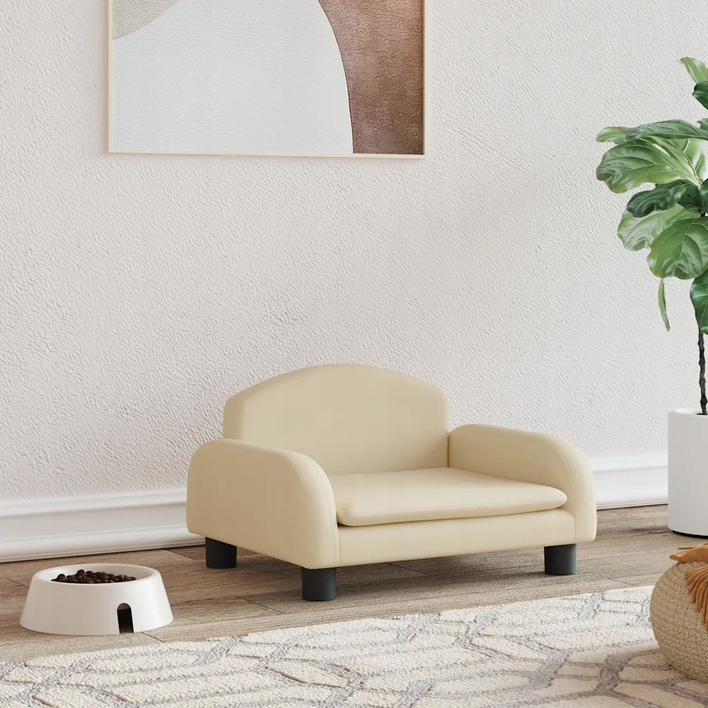 Levně Pelíšek pro psy krémový 50 x 40 x 30 cm textil Krémová 171970