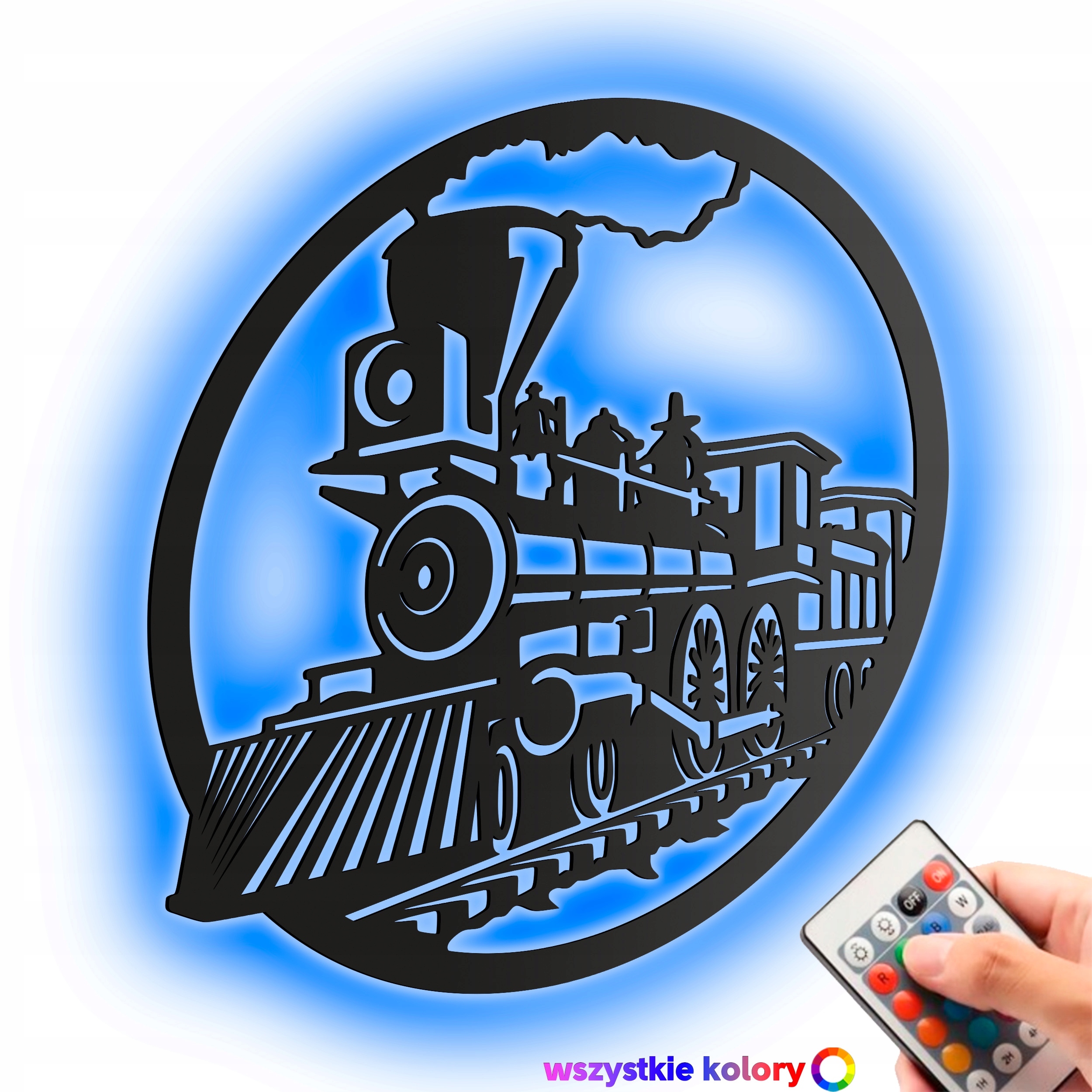 Dřevěný 3D obraz Lokomotiva Nástěnná Dekorace Dárek Noční Lampa Led