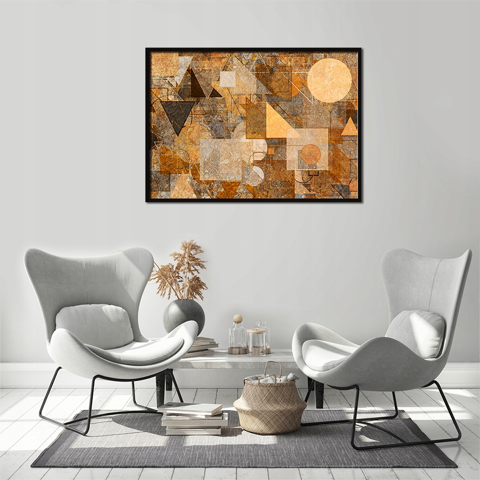 OBRAZ PLAKAT W RAMIE 43x33 cm Geometria P618 Marka inna