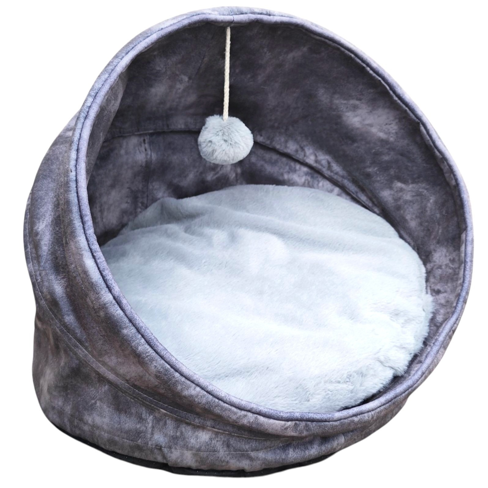 Levně Tunel pro kočky Pelíšek Pohodlný měkký Velký skládací Potah 45 cm Šedý
