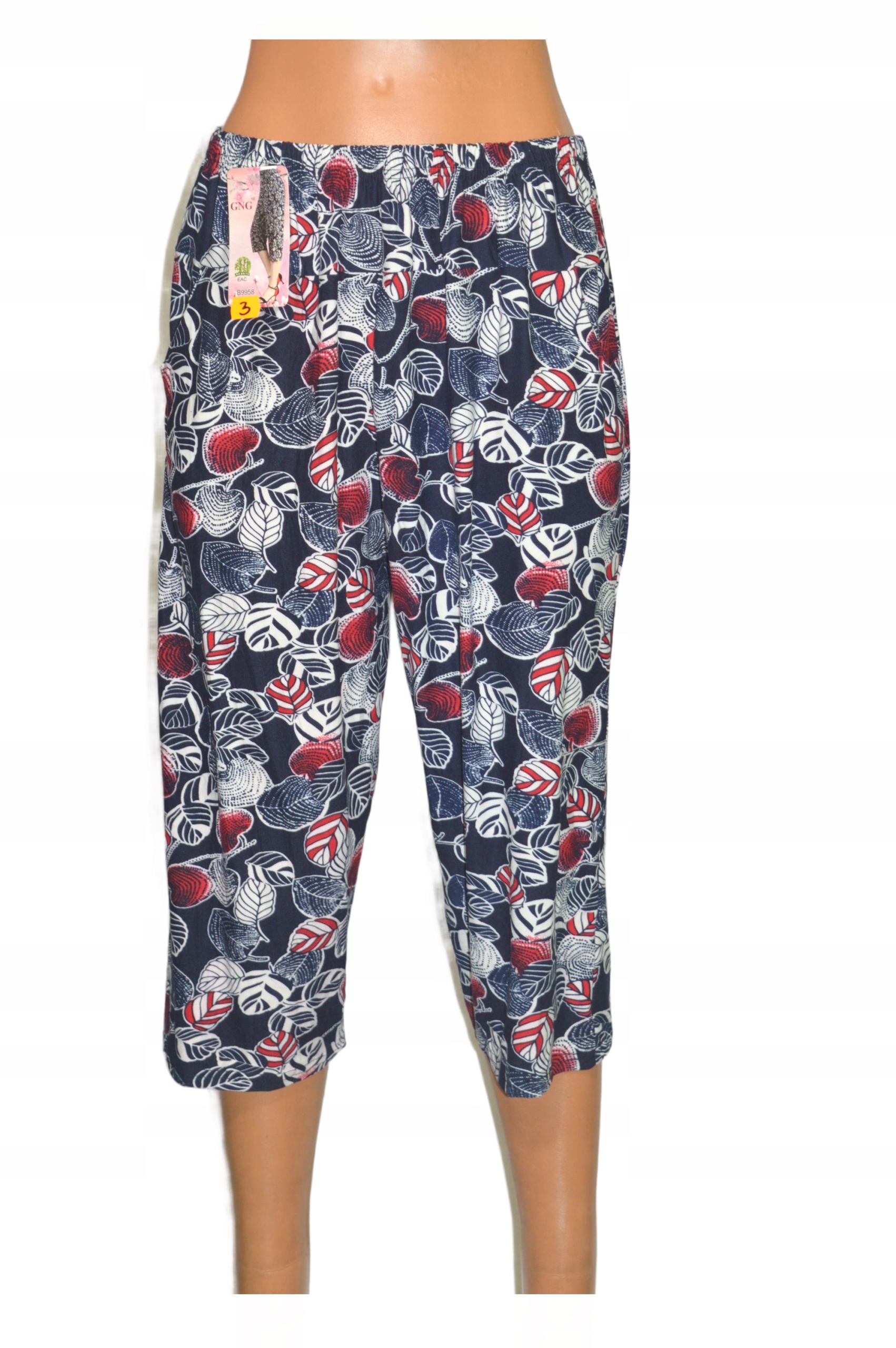 rybaczki alladynki haremki 4XL/6XL luźne DUŻE spodnie 3/4 na lato 15306