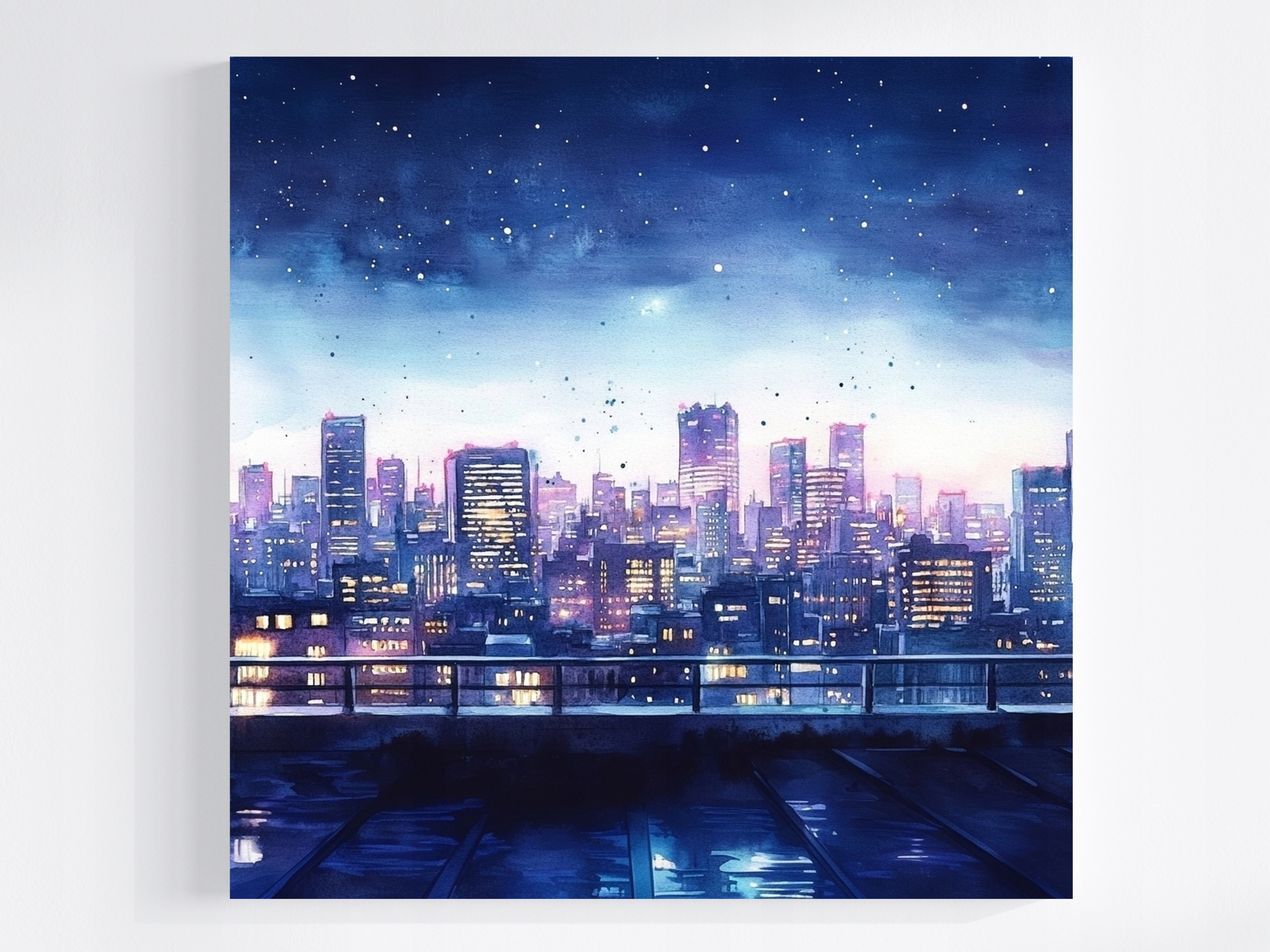 Obraz Na Plátně Canvas Pohled Na Město Panorama Mrakodrapy Terasa Večer 80x80