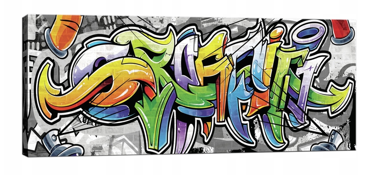 Obraz 145x45 Graffiti street-art urban městské umění jasná dynamika