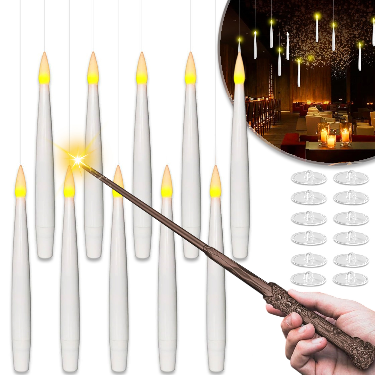 10 Ks Sada Ozdobných Led Svíček S Dálkovým Ovládáním Magic Wand Pro Halloween