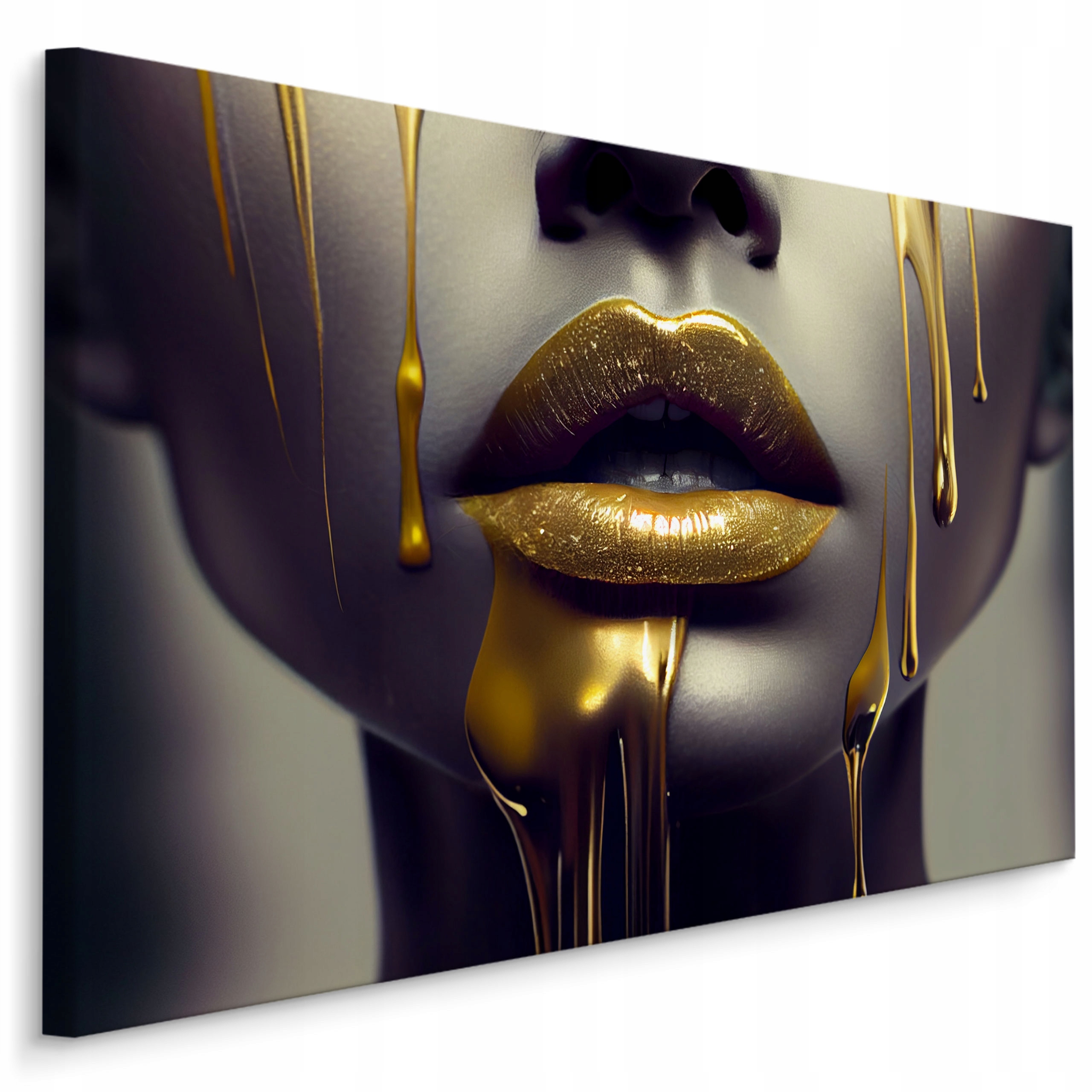 

Obraz Do Salonu Twarz Kobiety Złote Usta 3D 120x80