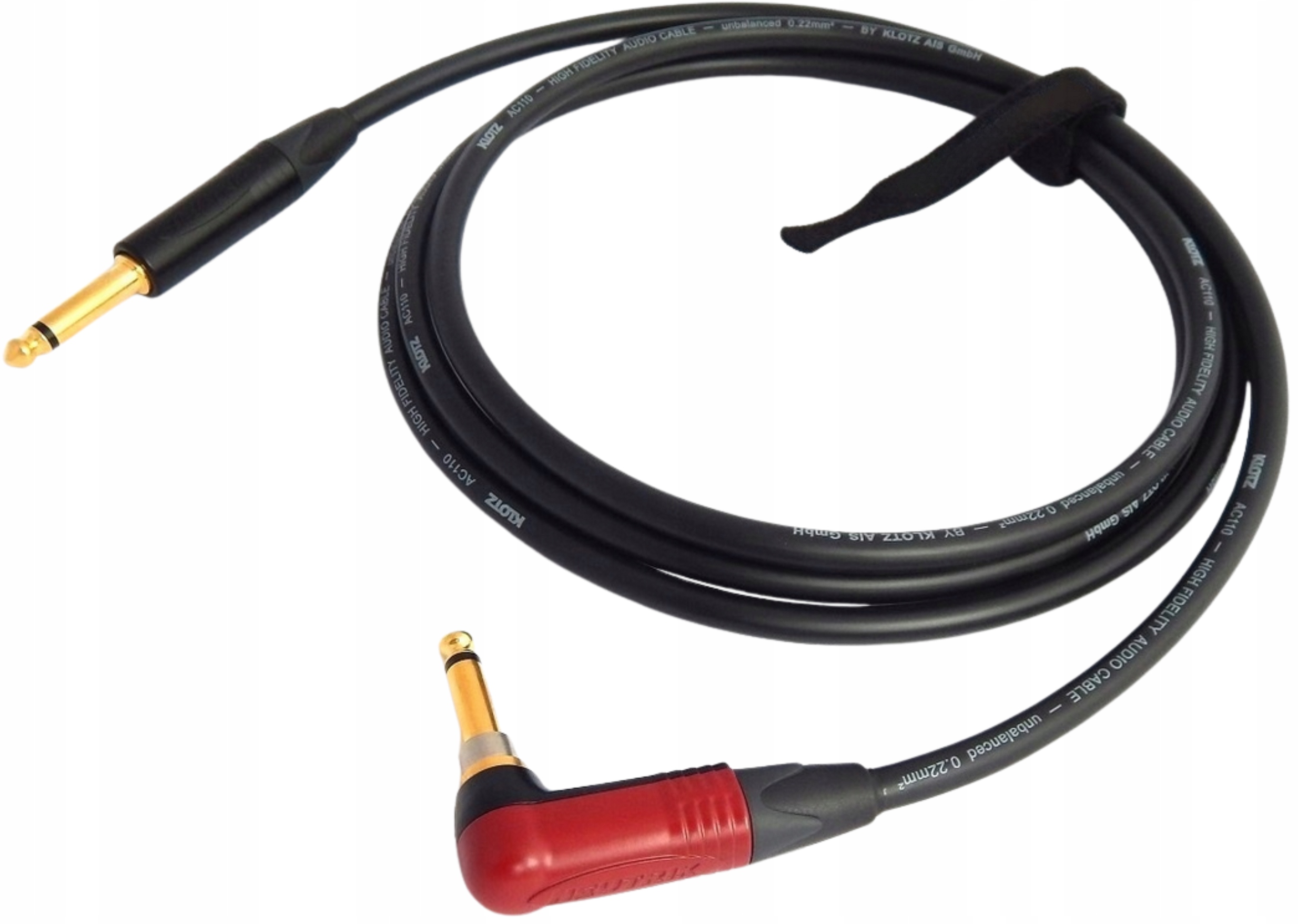 Klotz AC110 Instrumentální Kabel Jack Silent Úhlový 6,3 mm Kytarový 5 m