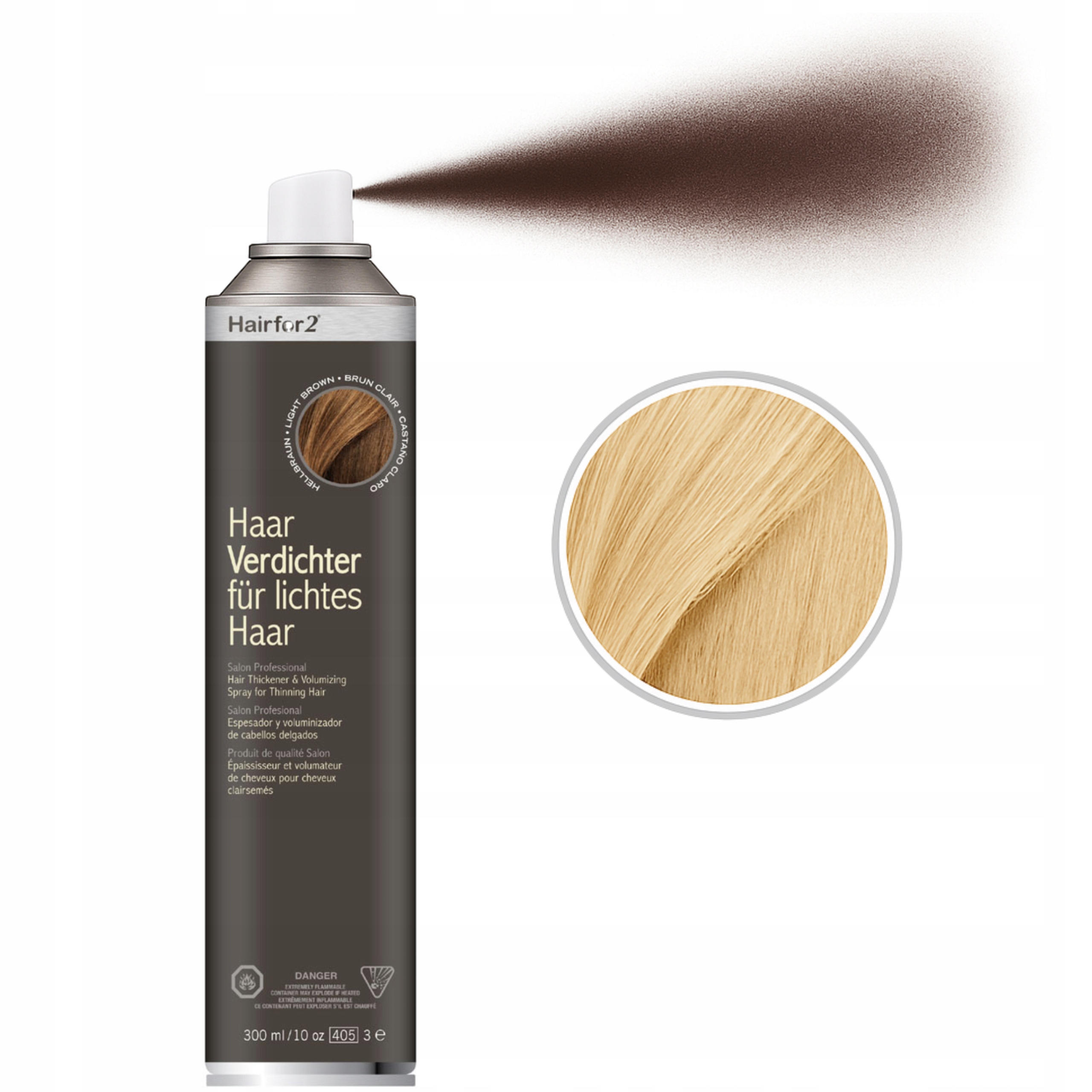 HairFor2 300ml Světlý Blond Zahušťující maskovací lak