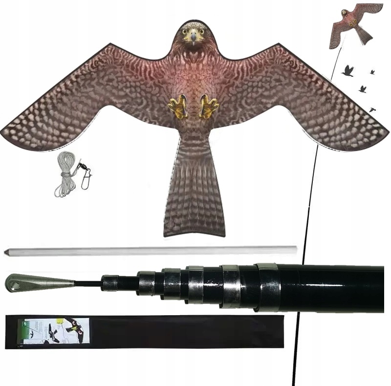 

Odstraszacz Ptaków sokół jastrząb +tyczka+latawiec