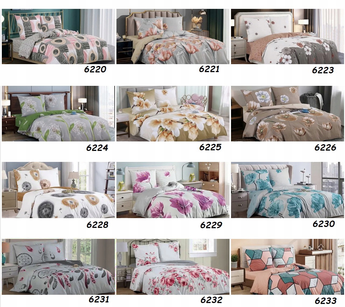 Pościel Elway 200x220 Bawełna o splocie satynowym Wymiary poduszki 70x80cm