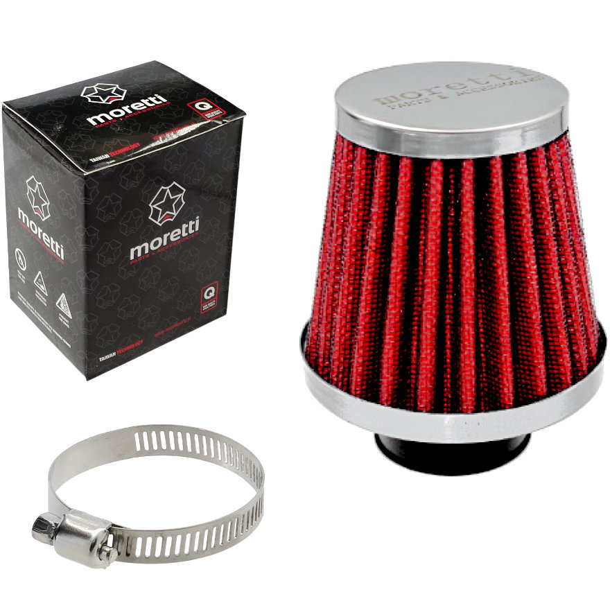 Filr Powietrza Stożek Moretti czerwony 38mm Obejma