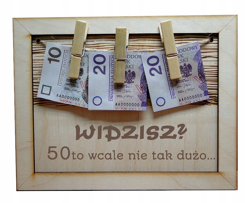 

Ramka na pieniądze śmieszny na 50 urodziny