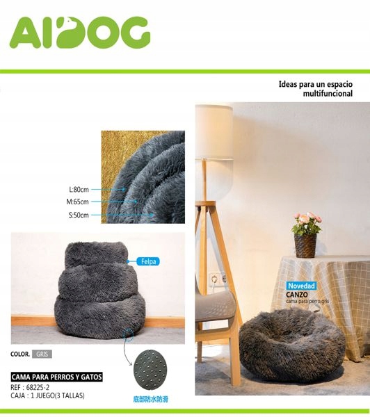 Levně Černé měkké Pelíšek pro psy sada 3 velikostí 50/65/80 cm