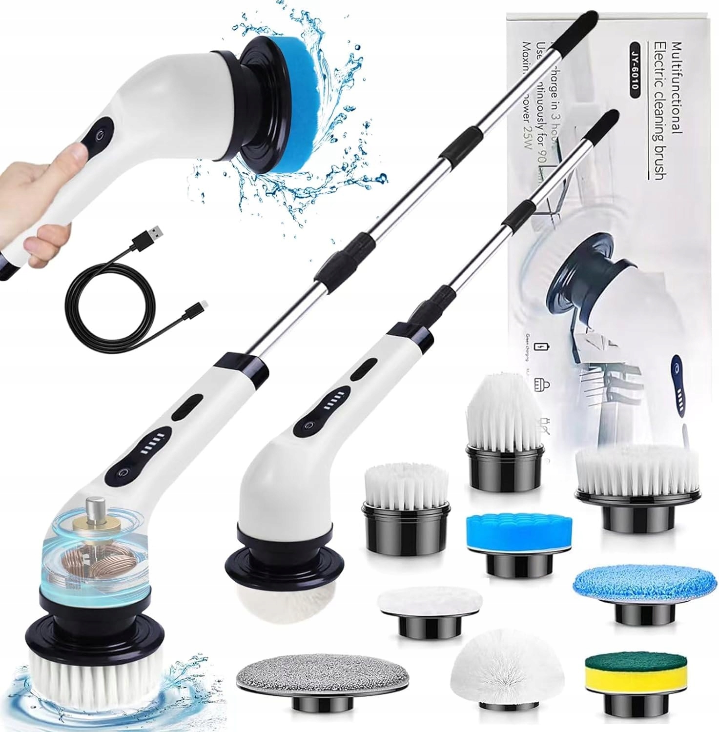 Levně Elektrický Rotační Kartáč Spin Scrubber Mop Bezdrátový Na Mytí 360