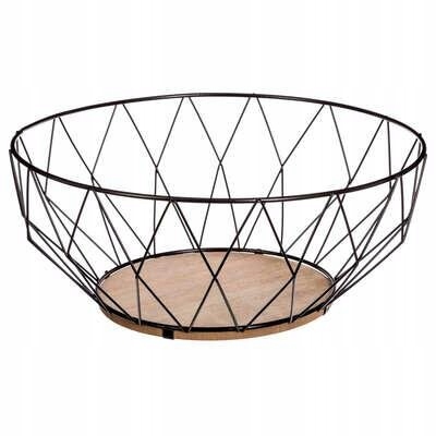 KOSZ NA OWOCE Diamond CZARNY 28cm METALOWY MISA