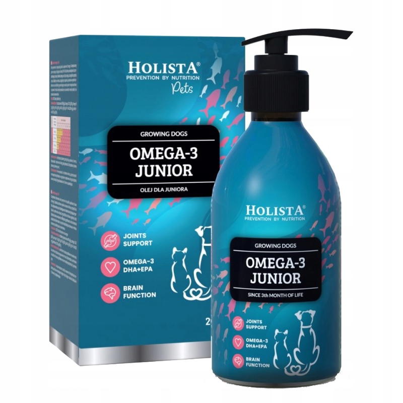 Holista OMEGA3 Junior Oil 400ml Olej Omega Mladí Psi Od 4. Týdne