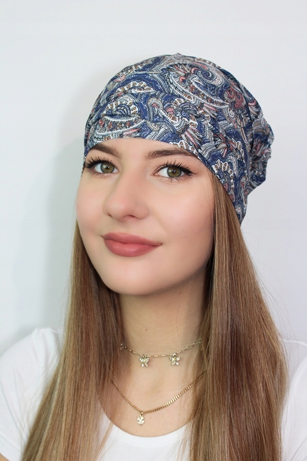 Chusta damska na głowę Lara 204 z wiskozy turban także po chemioterapii Marka Eva Design
