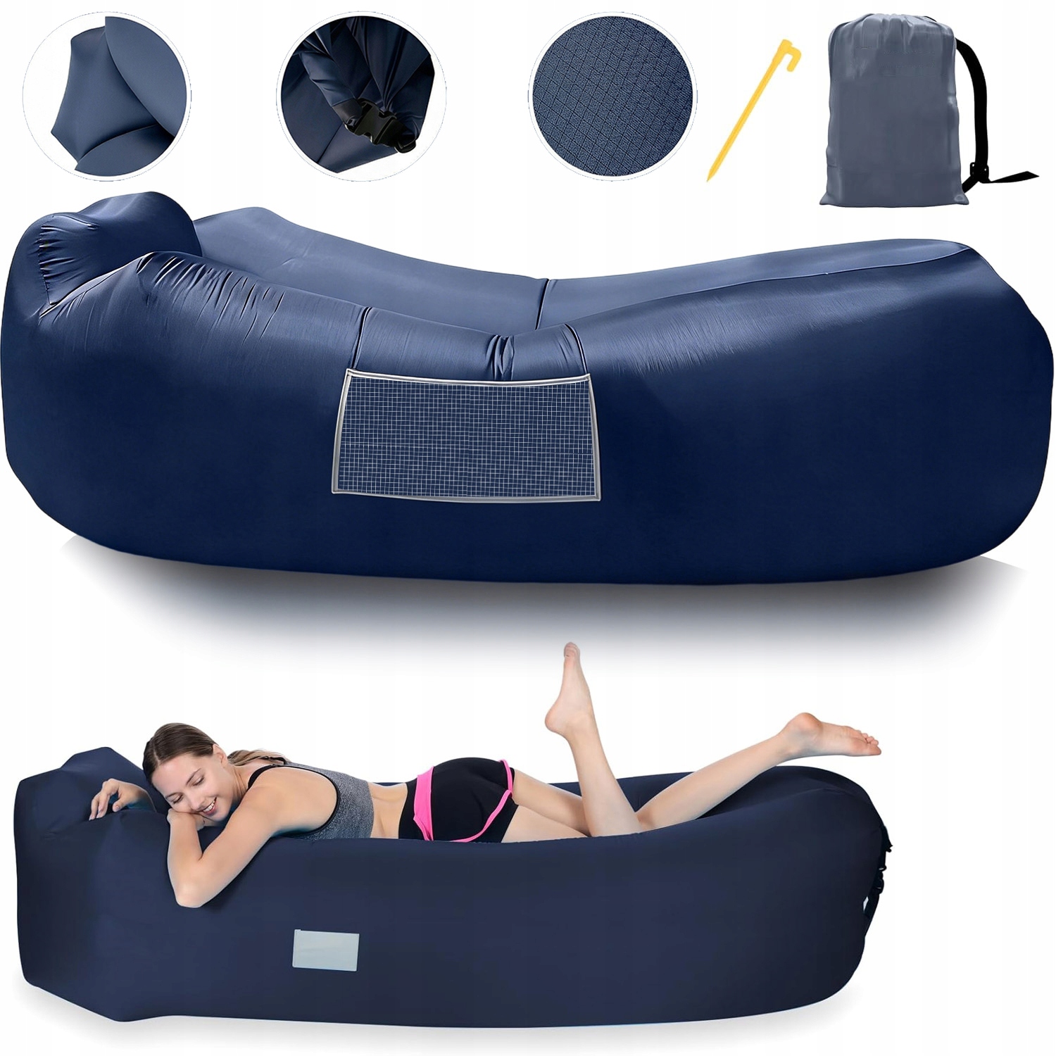 Nafukovací Rozkládací Pohovka Lazy Bag Air Na Pláž Křeslo Matrace Vzduchotěsná