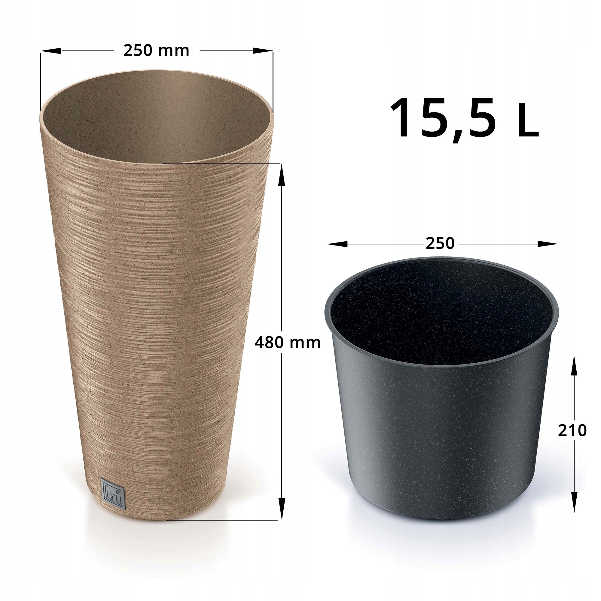 DONICA OGRODOWA DO DOMU NA TARAS OGRÓD WYSOKA x2 Kolor odcienie brązu i beżu
