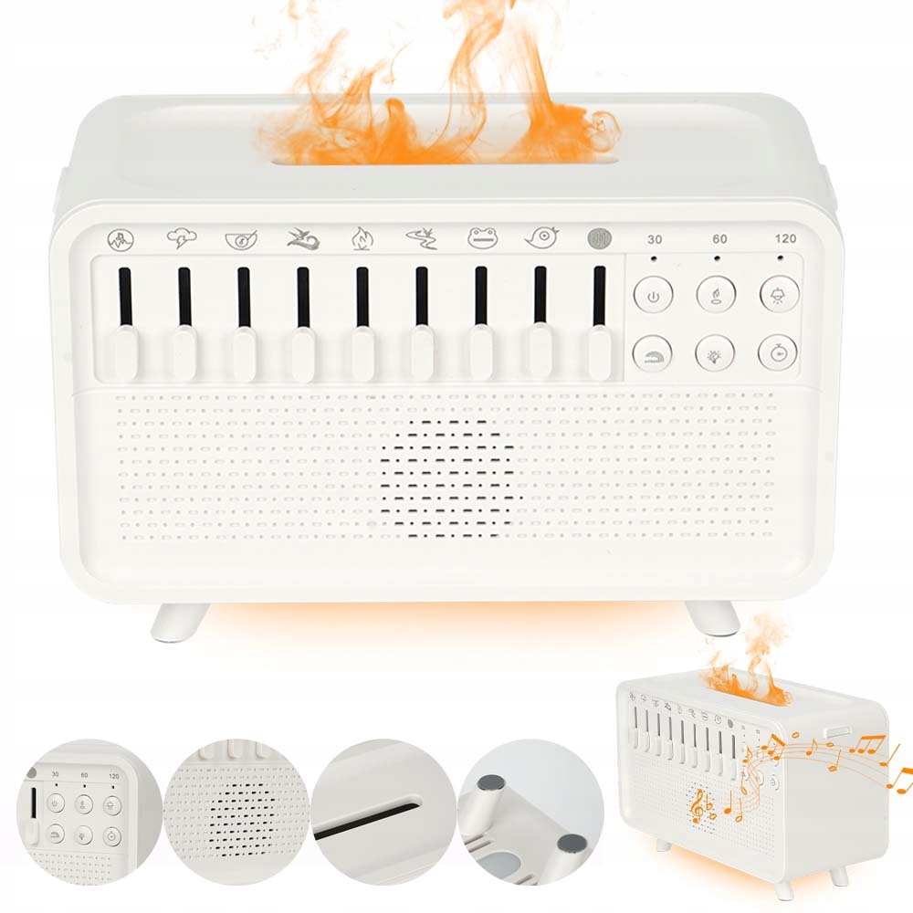 Zvlhčovač Vzduchu Evaporační Aromaterapie Lampička Bluetooth Reproduktor