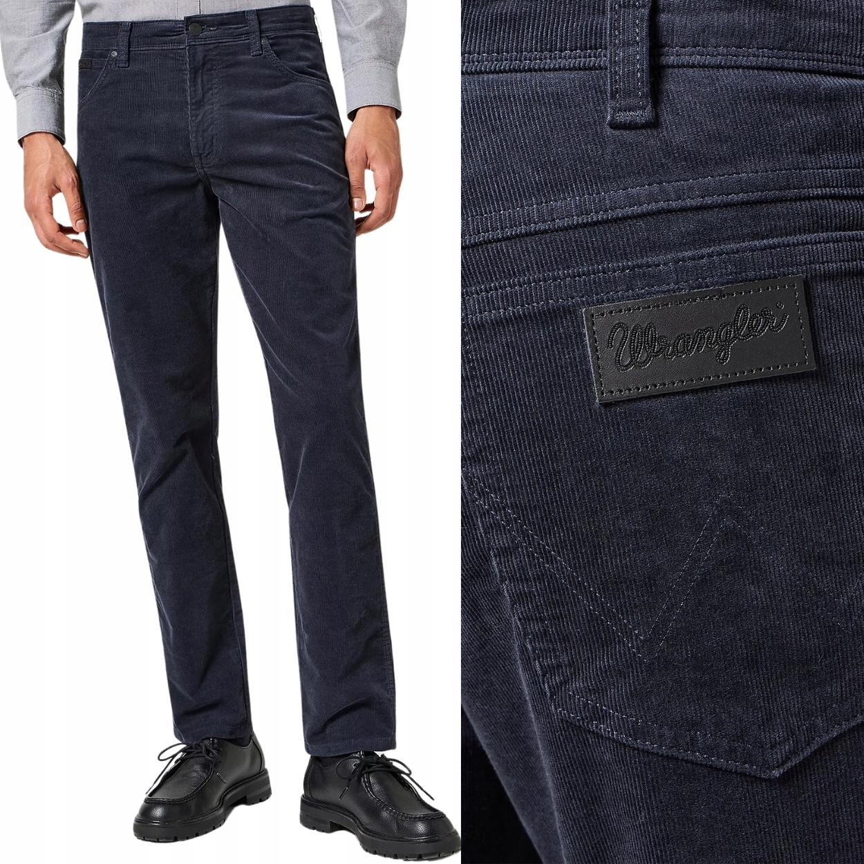 Wrangler Texas Slim Dark Navy lehké přiléhavé kalhoty W32 L32