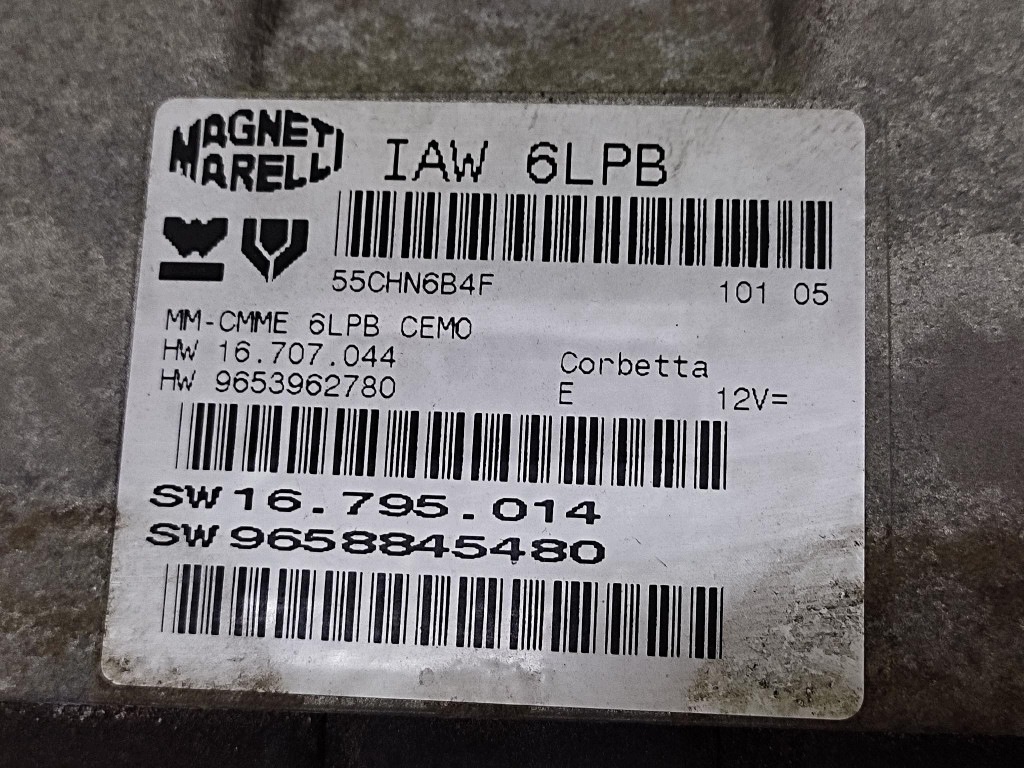 CITROEN C5 control unit of the engine 9658845480