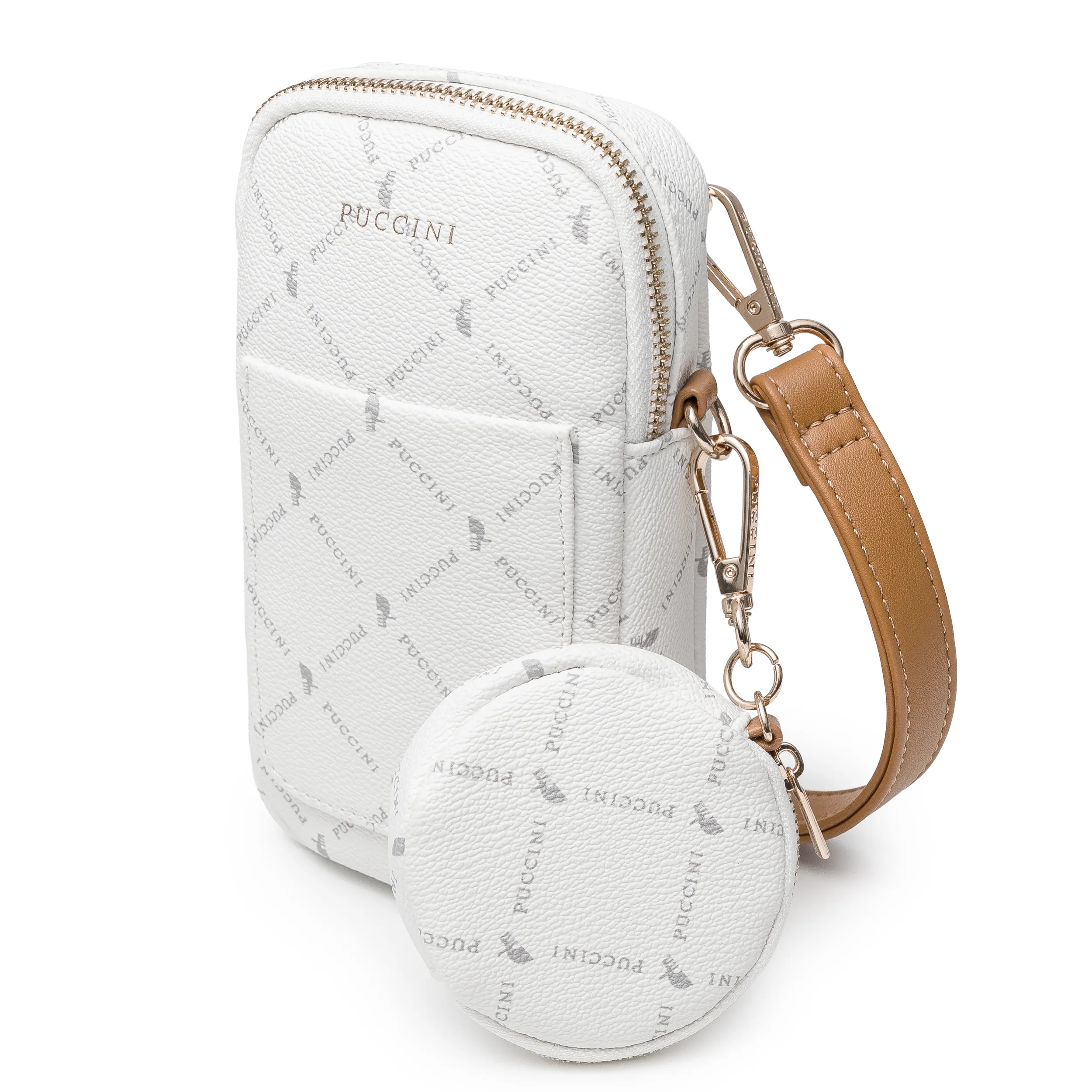 Torebka Damska Na Telefon Z Saszetką Ekoskóra Puccini Biały BLXP0059T-0