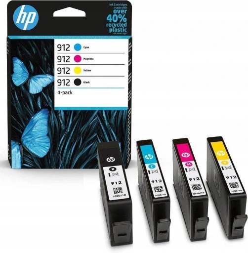 

Zestaw 4 Tusze Hp 912 Cmyk 6ZC74AE Oryginał