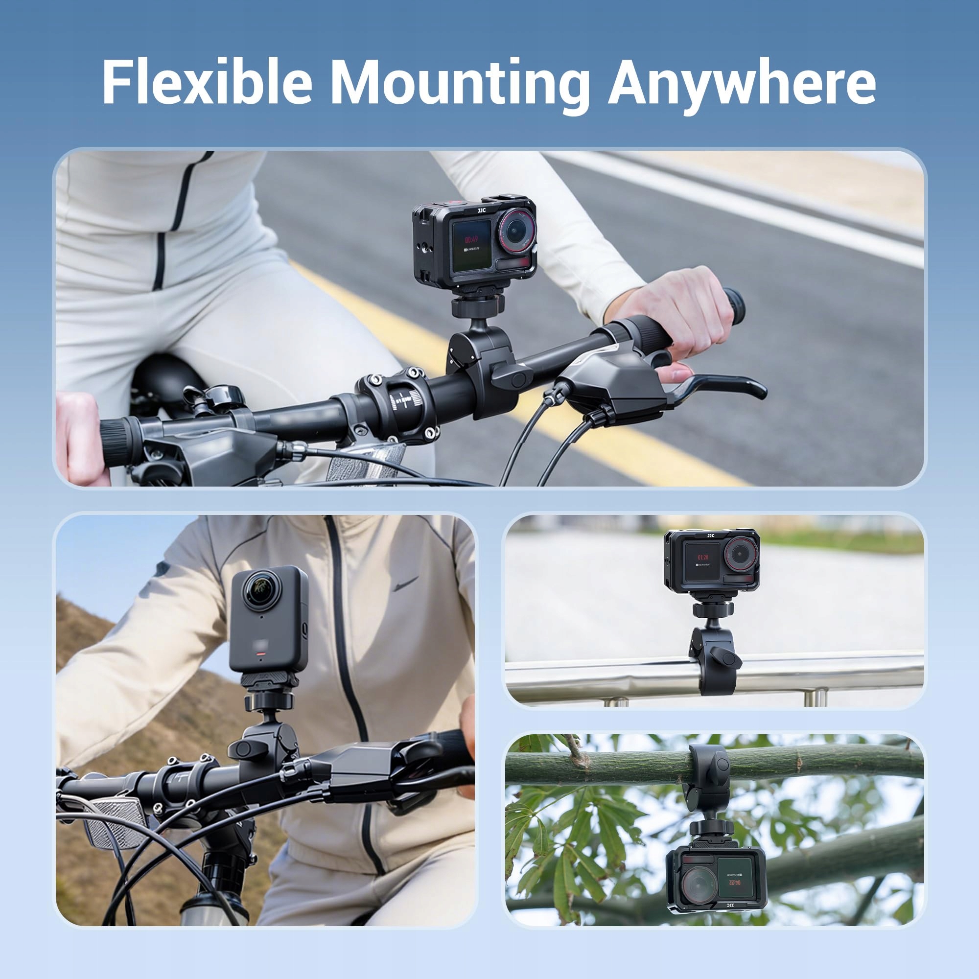 Uchwyt Magnetyczny Na Kierownicę Motocykla DJI Osmo Action 5 Pro JJC — miniatura 5