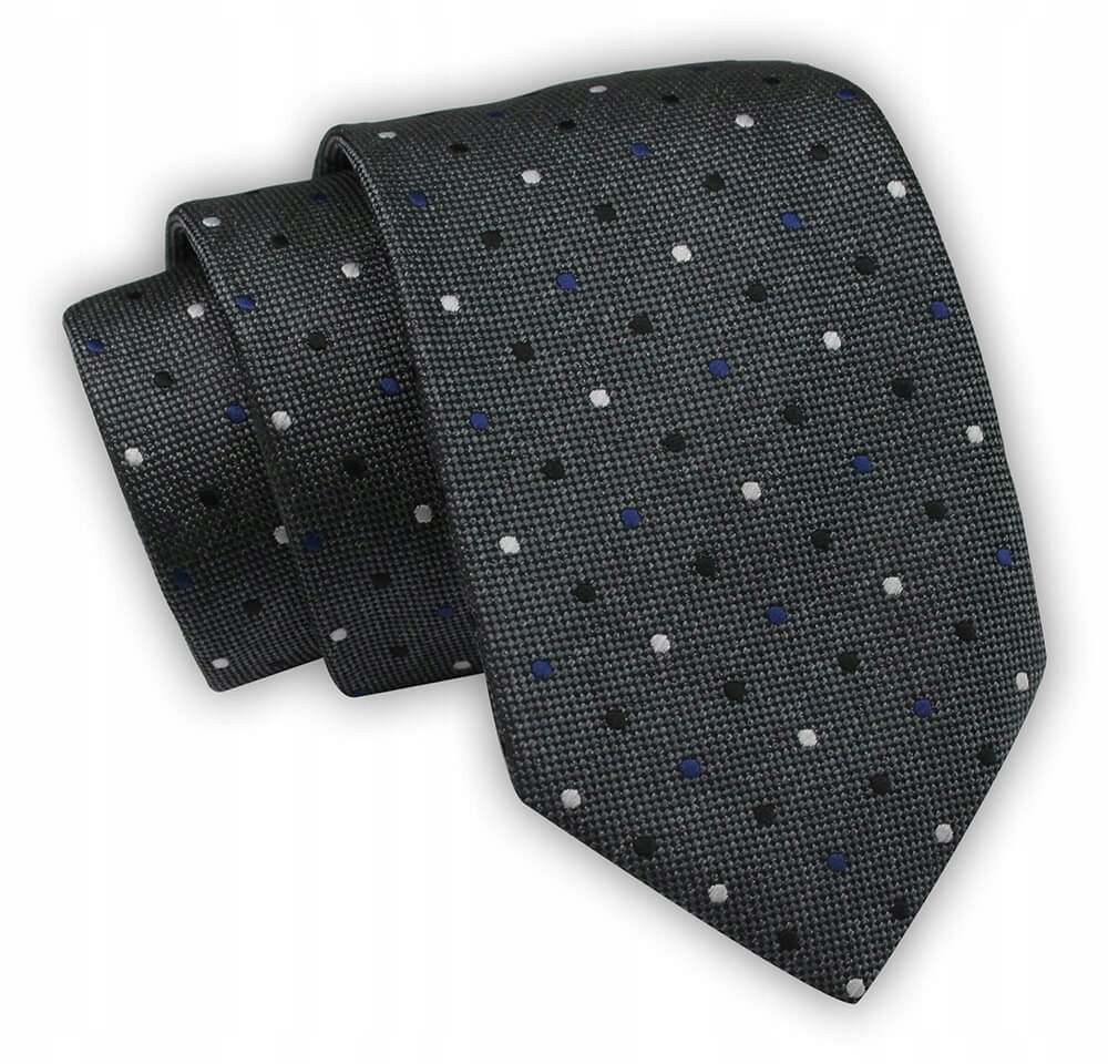 

Krawat Alties - Grafitowy w Drobne Groszki