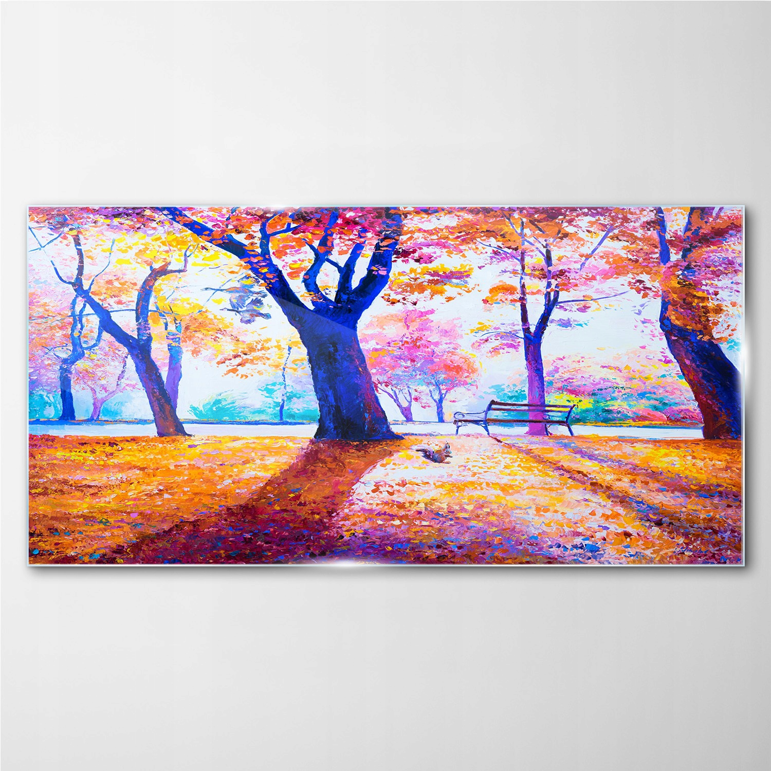 

Szklany obraz Park drzewa liście jesień 100x50 cm