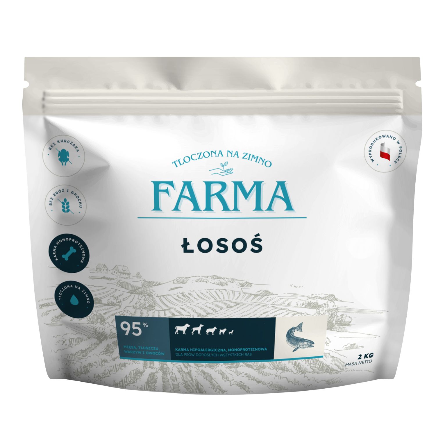 Farma z Łososiem Hipoalergiczna 12kg Tłoczona na Zimno