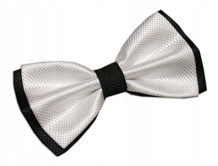 

049 Mucha muszka męska Biała Czarna