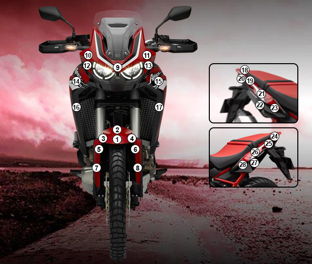 Honda CRF1100L Africa Twin 2020-2023 Ppf Ochranná Fólia Na Deflektory