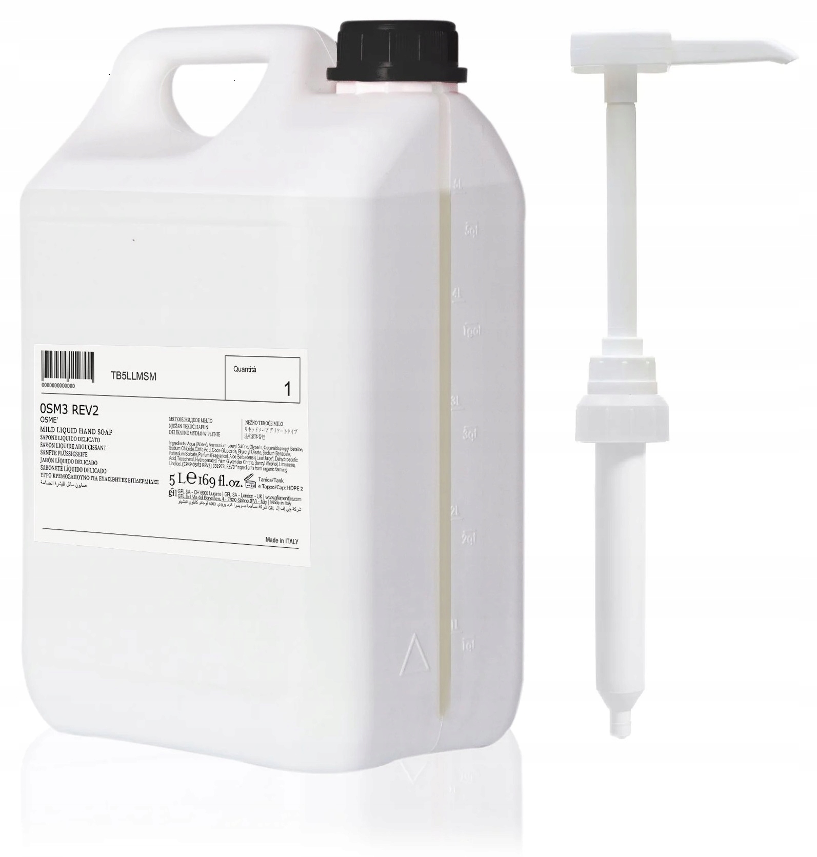 Osme 5L Organické tekuté mýdlo pumpička na 5litrové lahve Gfl
