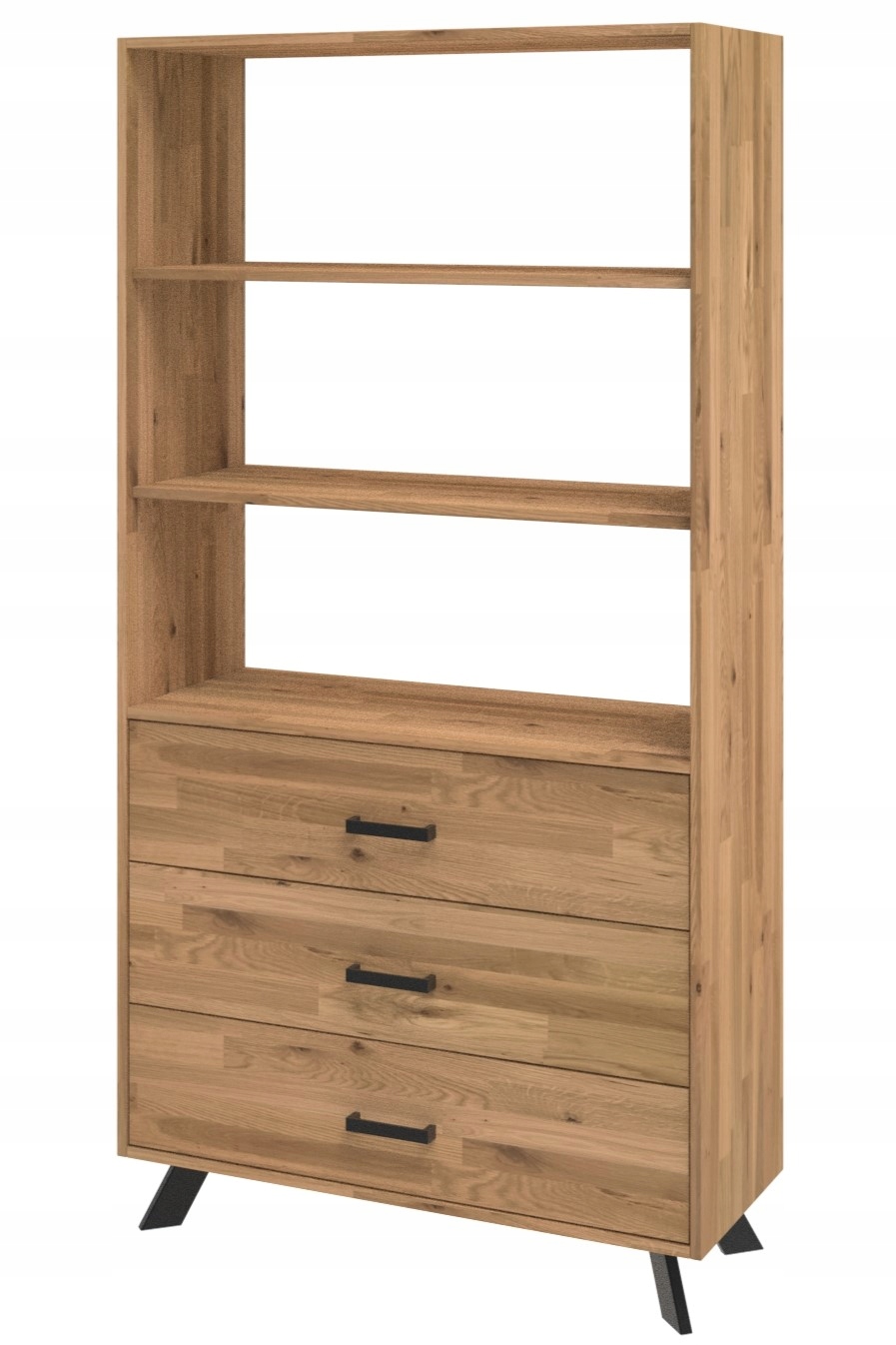 Dubový regál s zásuvkami na kovových nožkách Toledo S3-P3 193x80x40