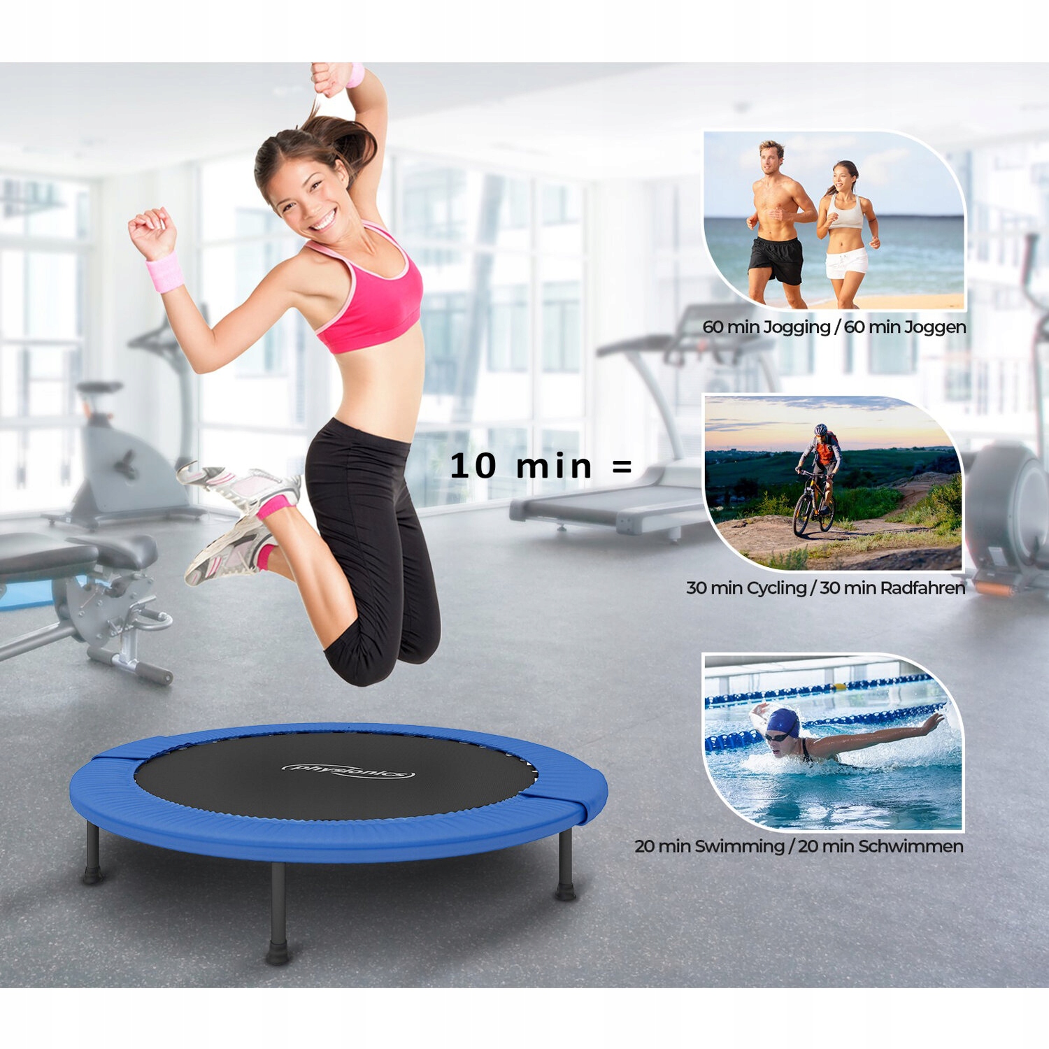 TRAMPOLINA FITNESS 96 CM 100 KG DO DOMU OGRODU Model 3708