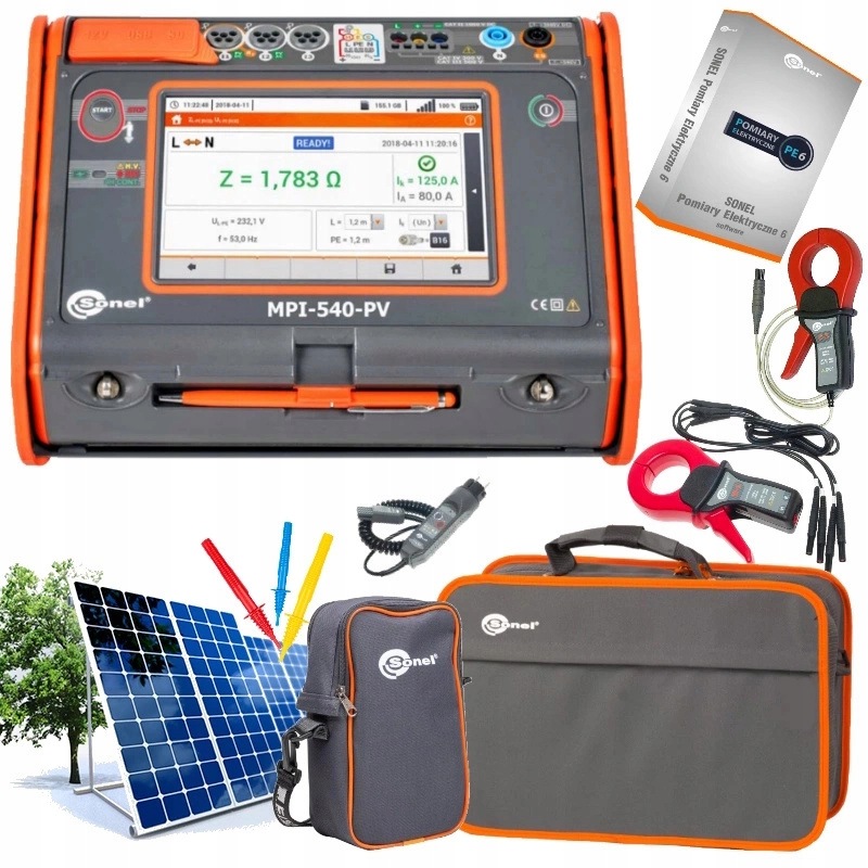 Sonel Instalační měřič MPI-540-PV program PE-6 kleště N-1 kleště C-3