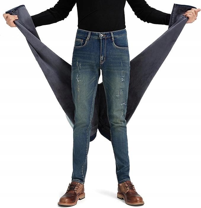 Pánské zateplené džíny Denim s teplou fleecovou podšívkou 36W 34 L
