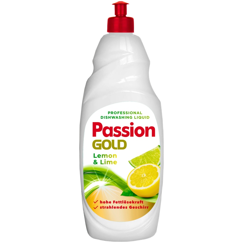 Levně 9X Passion Gold, Tekutý prostředek na mytí nádobí Lemon & Lime, 850 ml