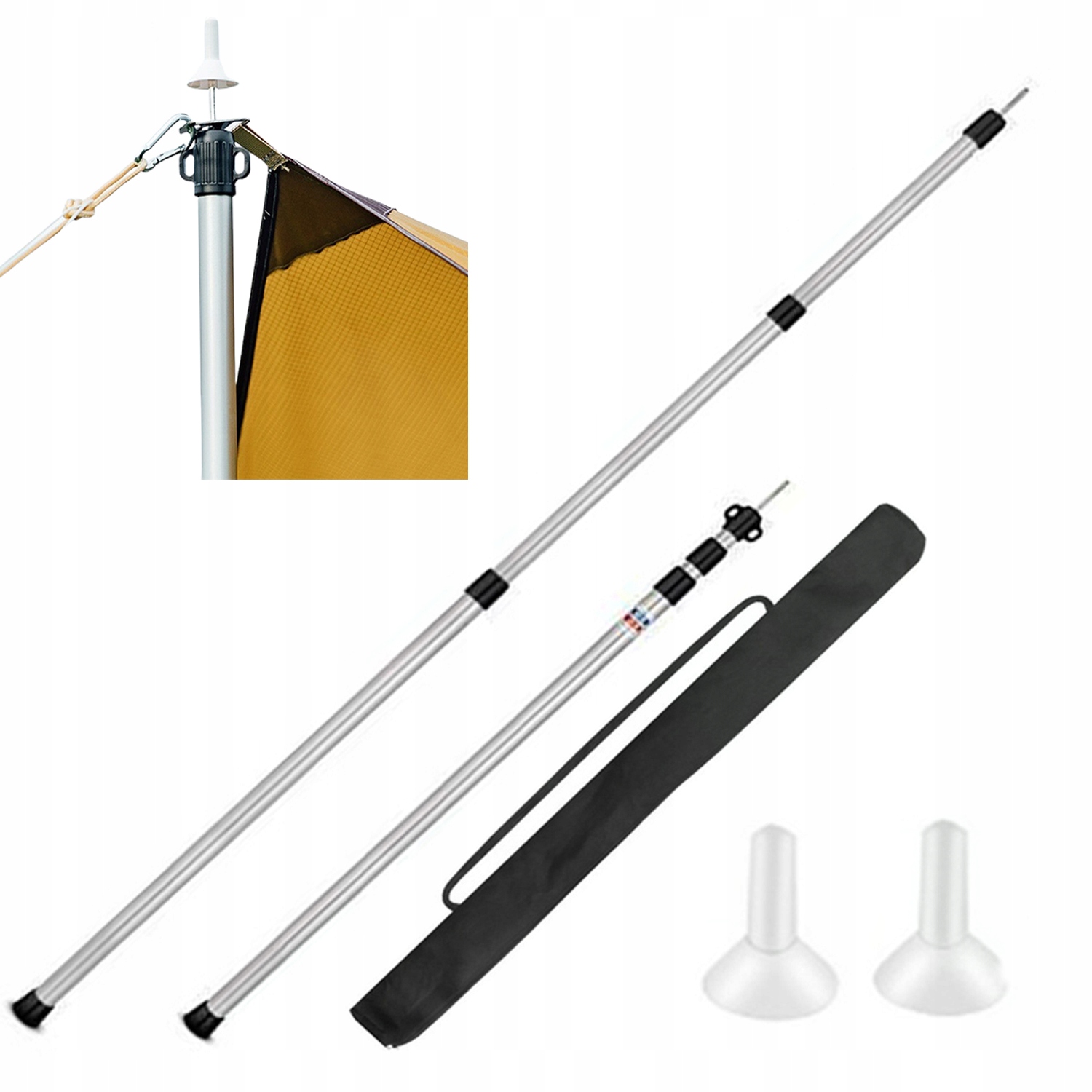 Teleskopické stanové tyče Twist-Lock 3, odolné segmenty, 2ks