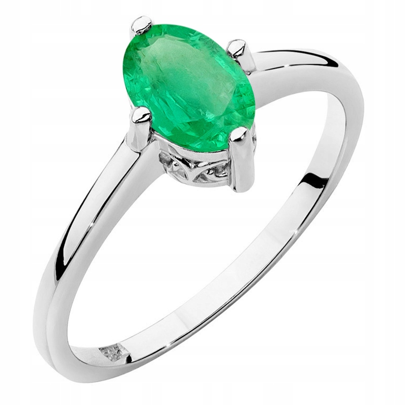 Zlatý Prstýnek pr. 585 se Smaragdem 0,80 ct 14k