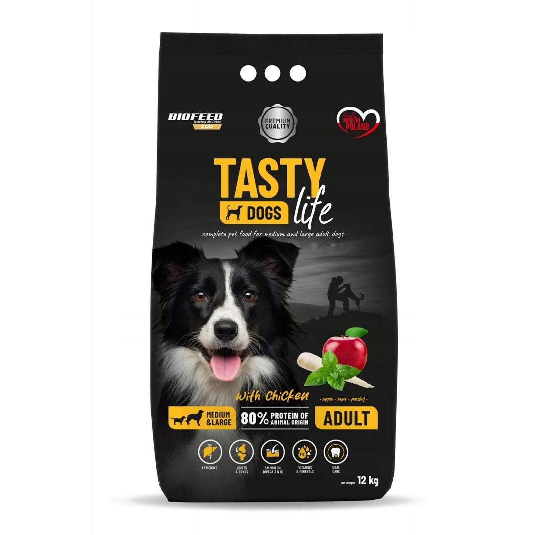 Levně Biofeed Suché Tasty Dogs M/L kuřecí krmivo pro psy, Příchuť Premium 12 kg