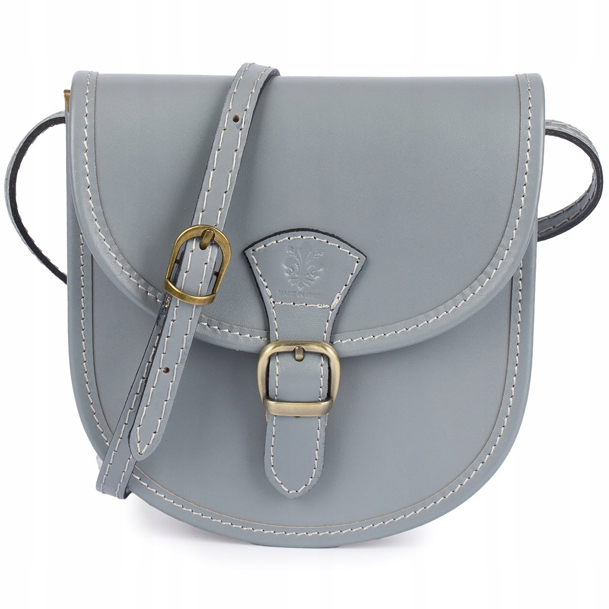 Světle šedá Beltimore dámská kožená malá kabelka Přes Rameno podkova