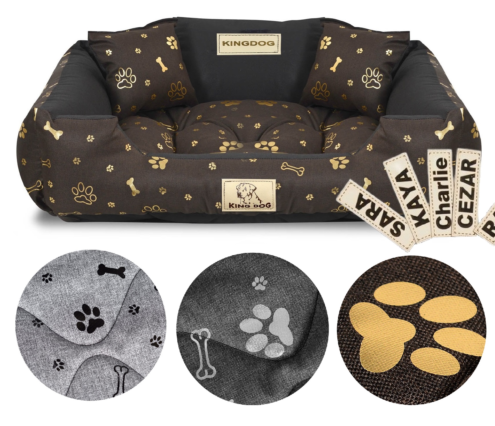 Levně Pelíšek pro psa kočku Kotec Voděodolné Jméno 75x65 cm Různé Barvy