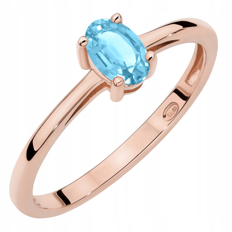 Zlatý Prstýnek Zásnubní pr. 585 s oválným topazem 0.50 ct 14k